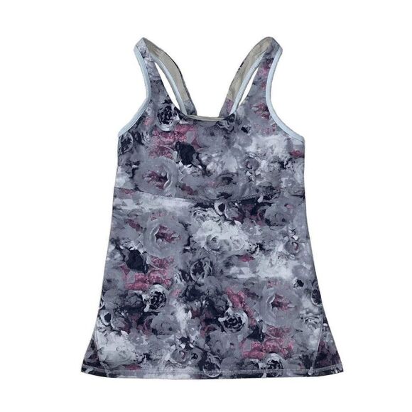 Lululemon Tops - Lululemon Size 6 Crossback Tank Moody Mirage White Thin Straps Low Racer Back